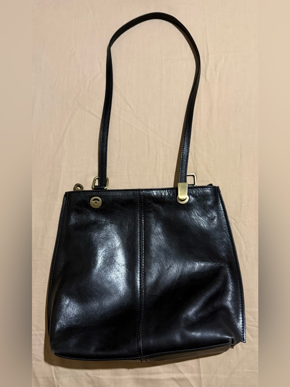 Classic Black Leather Gold Hardware